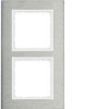 BERKER B.7 Ramka 2 podwójna pionowa stal szlachetna/biały mat 10123609 HAGER