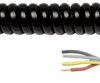 PUR spiral cord 7 G 1.5 mm², AWG 16, unshielded, black, 84967
