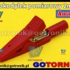 Krokodylek 2mm do przewodów miernika CZERWONY