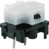 Short-stroke pushbutton, 1 Form A (N/O), 100 mA/28 V, unlit , actuator (white, L 4.3 mm), 0.7 N, THT, 6425.1101