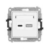ICON Mechanizm ładowarki USB podwójnej USB C + USB A 20W max. biały ICUSB-8 KARLIK