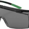 uvex super f OTG 9169543 Okulary ochronne z ochroną UV czarny, zielony EN 166-1, EN 169 DIN 166-1, DIN 169