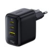 Ładowarka Sieciowa Baseus 70W EnerFill FE22, 2 x USB-C + USB-A , Czarna