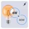 Żarówka Dekoracyjna Kulista LED E27 G125 4W = 40W 470lm 2000K Ciepła 360 Filament LUMILED Globe Amber