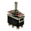 Przełącznik; dźwigniowy; KN3(B)-223A; 3*2; (ON)-OFF-(ON); 2 tory; 3 pozycje; monostabilny; na panel; śrubowe; 6A; 250V AC; czarn