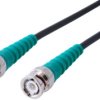 Coaxial cable, BNC plug (straight) to BNC plug (straight), 50 Ω, RG-58C/U, grommet green, 750 mm, C-00460-0.75M