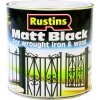 Rustins BLAM250 Matt Black Paint Quick Drying 250ml