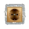 MINI Gniazdo pojedyncze z uziemieniem schuko (przesłony torów prądowych) złoty 29MGP-1sp KARLIK