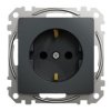 SEDNA DESIGN & ELEMENTS Gniazdo pojedyncze z uziemieniem schuko z przesłonami czarny antracyt SDD114021 SCHNEIDER ELECTRIC