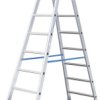 Krause STABILO® 124906 aluminium Podwójna drabina ze stopniem Maksymalna wysokość robocza: 3.05 m srebrny DIN EN 131 6.3