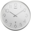 Mebus 19776 Sterowany radiowo Zegar ścienny 25 cm x 4 cm srebrny cicha praca mechanizmu