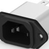 IEC inlet filter C14, 50 to 60 Hz, 15 A, 250 VAC, faston plug 6.3 mm, 6609987-2