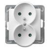 IMPRESJA Gniazdo podwójne z uziemieniem z przesłonami torów prądowych białe GP-2YRAZP/m/00 OSPEL
