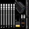 Zestaw 11w1 lutownica cyfrowa HS-01 + ładowarka 65W + 6 grotów + kabel + stojak czarny Fnirsi