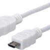 Manhattan Kabel USB USB 2.0 Złącze męskie USB-A, Złącze męskie USB Micro-B 1.00 m biały certyfikat UL 323987