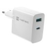 Ładowarka sieciowa NATEC RIBERA GAN 1X USB-A + 1X USB-C 45W biała NUC-2142
