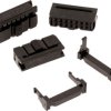 IDC connector with strain relief, 10 pole, pitch 2.54 mm, straight, black, 61201023021