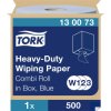 Tork 130073 Cleaning Tissue 2-Ply Absorbent Blue Wipes 500 Sheets