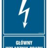 ZNAK - HG014 Główny wyłącznik prądu 35 x 52,5 cm PN - Płyta 1mm