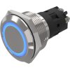 Vandal-proof pushbutton switch, natural, illuminated (blue), 3 A/240 V, 22 mm, IP65/IP67, 82-10-000841