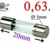 0,63A bezpiecznik szklany; 5x20mm; zwłoczny