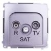 Simon Basic Gniazdo Antenowe Rtv/Sat Przelotowe Stal Inox Bmzar-Sat10/P.01/21
