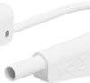 Measuring lead with (4 mm lamella plug, straight) to (4 mm lamella plug, straight), 750 mm, white, silicone, 2.5 mm², CAT II, CA