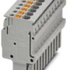 Plug, push-in connection, 0.14-1.5 mm², 11 pole, 17.5 A, 6 kV, gray, 3212604