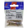 ForgeFix FPKMPS440Y Multi-Purpose Pozi Screw CSK ST ZYP 4.0 x 40mm ForgePack 20