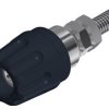 Pole terminal, 4 mm, black, 30 VAC/60 VDC, 16 A, M4 threaded bolt, nickel-plated, 930099100