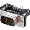 HARTING Złącze D-sub 9-pinowe Kąt prosty 2.74 mm Pitch Otwór przelotowy Złoty Męski Wkładki gwintowane UNC od 4 do 40