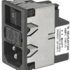 IEC plug C14, 50 to 60 Hz, 2 A, 250 VAC, 1.6 W, 4 mH, faston plug 4.8 mm, KMF1.1121.11