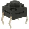 Mikroprzycisk; 6x6mm; 5mm; KAN0616-0501C-15/449; 1mm; przewlekany (THT); 4 piny; czarny; OFF-(ON); bez podświetlenia; 50mA; 12V