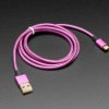 Adafruit Fully Reversible Pink/Purple USB A to micro B Cable - 1m long