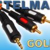 KABEL JACK 3,5mm - 2 x RCA CINCH GOLD HQ 1 m