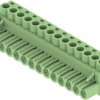 Socket header, 14 pole, pitch 5 mm, straight, green, 1410310000