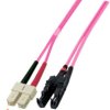 FO patch cable, E2000 to SC duplex, 15 m, OM4, multimode 50/125 µm, O0342.15