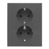 SIMON 55 Gniazdo podwójne z uziemieniem SCHUKO z przesłonami zaciski śrubowe grafitowy mat TGSZ2PZFAR/116 KONTAKT SIMON