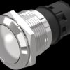 Vandal-proof pushbutton, silver, unlit , mounting Ø 19 mm, IP65/IP67, 82-5572.1000