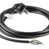 Przewód zasilania, złącze A: Bez zakończenia, złącze B: Wtyk niemiecki Schuko typu F 3m 16 A 250 V Czarny