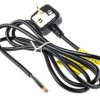 Przewód zasilania, złącze A: Bez zakończenia, złącze B: Wtyk brytyjski typu G 2m 5 A 250 V 0,75 mm² Czarny