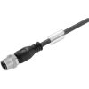 Sensor actuator cable, M12-cable plug, straight to open end, 3 pole, 1.6 m, PUR, black, 4 A, 9457810160