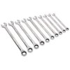 Sealey AK63914 Combination Ratchet Spanner Set 10pc Extra-Long Metric
