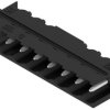 Pin header, 8 pole, pitch 5 mm, angled, black, 1839950000