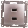Simon 54 Ładowarka 2Xusb 2.1A 5V/Dc Srebrny Mat Dc2usb.01/43