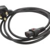SCHAFFNER-817375 Kabel BS 1363 (G) wtyk, IEC C13 żeński 3m z blokadą IEC LOCK