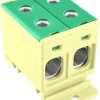 Złączka szynowa rozdzielcza jednotorowa, 4 otwory 50mm2 ZGX 2x50 żółto-zielona ENE-00263