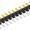 Pin header, 12 pole, pitch 2.54 mm, straight, black, 10080424