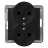 IMPRESJA Gniazdo podwójne z uziemieniem czarny metalik GP-2YRZ/m/33