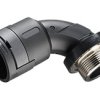 Łącznik do kanałów kablowych Kopex gwint 20mm 17mm Kolanko 90° Nylon 12 IP68 Czarny